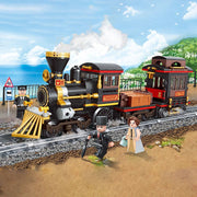 473PCS MOC City Railway Travel Scenic Steam Train Track Figure Scene Model Toy Building Block Brick Gift Kids Compatible Lego